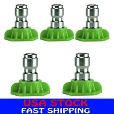 5 Power Pressure Washer Spray Nozzle Tips 1/4 Quick Connection Green -25 Degree