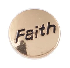 Mini Snap Jewelry Faith Rhinestone Gold Tone fits 12mm Petite Ginger Charms