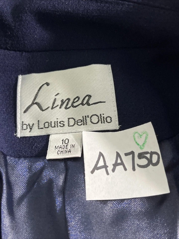 Blazer Linea by Louis Dell'Olio talla 10 azul forrado con botones A343162 para mujer AA750 Foto 3 de 4