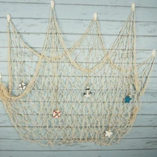 Mediterranean Style Fishing Net Wall Decor Photo Hanging Display for Party Decor