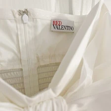 BRAND NEW Red Valentino White Stretchy Cotton Top with big Bow IT Size 40