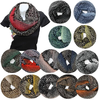 Glamexx24 Damen Schal Tuch Schlauchschal Rund Loopschal Leo Muster