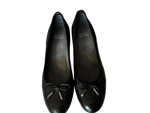 Scarpe Stuart Weitzman donna 9 nere pelle trapuntata tacco basso zeppa decolte usate in ottime condizioni! - Foto 3 di 15