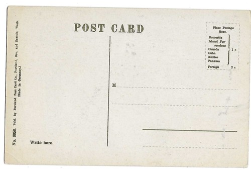 Postal postal de Alaska 1910, equipo de cabras en campamento minero - Imagen 2 de 2