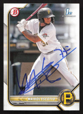 Maikol Escotto Signed 2022 1st Bowman Paper Prospect Card # BP-52 Pirates 3