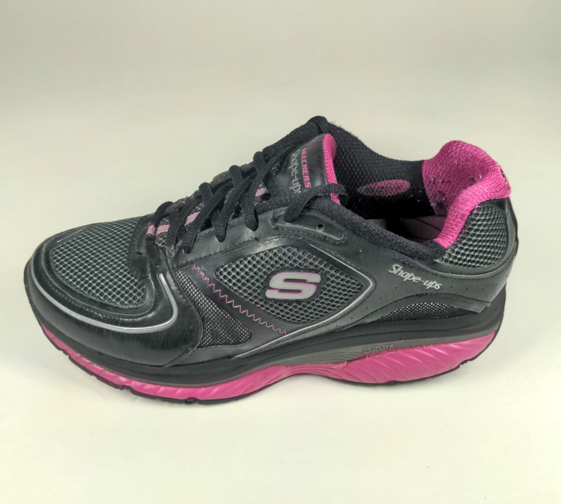 Sketchers Shape Ups Sneakers Size Black Pink Shoes Walking