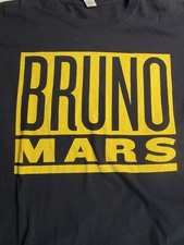 Bruno Mars Mens T-Shirt Size L Black Short Sleeve 24K Magic World Tour Music