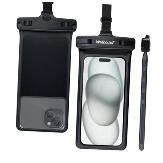 Waterproof Phone Pouch, Waterproof Phone Case for iPhone 15 1 Pack - Black7.0