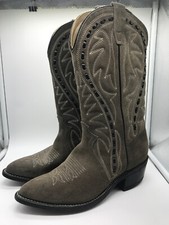 Made in USA Western Cowboy Riding Boots Suede Womens Size 10.5 #B31