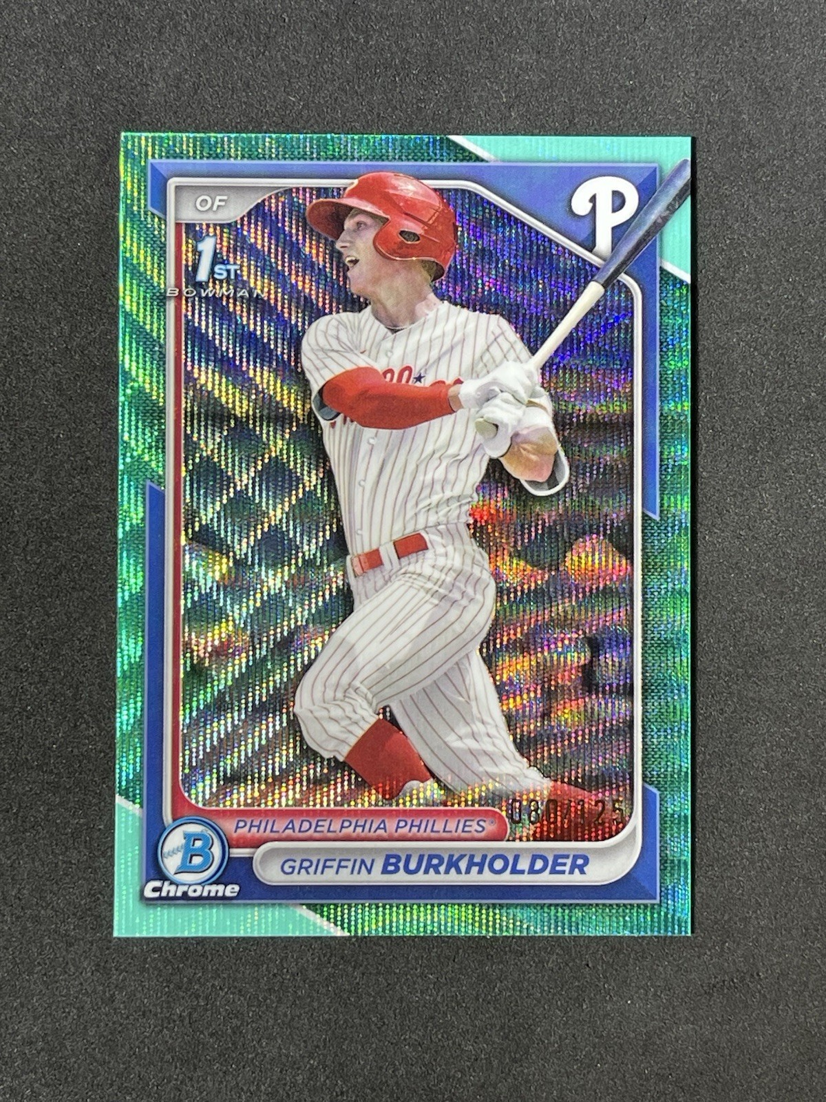 2024 Bowman Chrome Draft Aqua Wave Refractors #BDC60 Griffin Burkholder /125