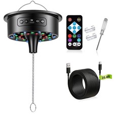 Disco Ball Motor with Remote RGB Lights, 30 Bright LEDs, 015 RPM Adjustable...