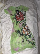 Ed Hardy GREEN Ladies Swim Suit Cover Up Sheer Size Small