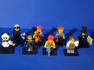 The LEGO Movie 1  Minifigure Lot Of 8, All Complete W/ Accessories & Base
