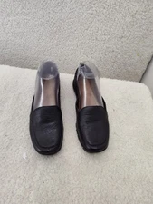 Easy Spirit Shoes Womens Size 6.5 Black Leather Loafers Comfort Slip On Walking