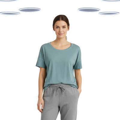 Ex Seasalt Women's Top - Short Sleeve Striped Gentle Sea Green (Defect)