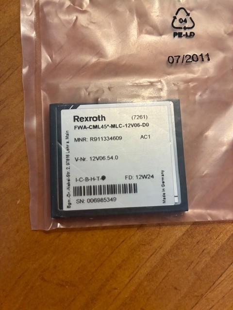 Bosch Rexroth R911334609 FWA-CML45*-MLC-12VRS-D0 Firmware for Servo Controls