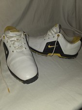 Nike Livestrong 446887-171 Men's Golf Shoes White Black Yellow Spikes Size 10