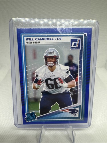 2025 Panini Donruss - Rated Rookie Will Campbell #345 - Press Proof Blue (RC) - Picture 1 of 2