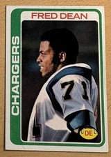 Fred Dean 1978 Topps Football Rookie Card #217, NM, San Diego Chargers