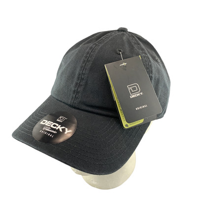 New Decky 205 Dad Hat Cotton Blank Curved Bill Low Crown Metal Buckle Black