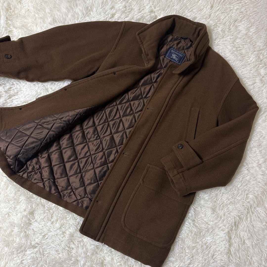 Burberry wool coat with stowable hood quilted brown size 52 rare Men's thumbnail 17