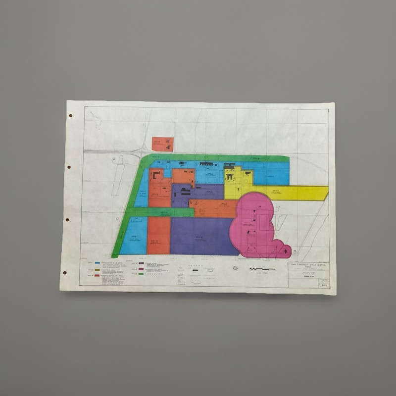NASA KSC Original Master Plan Zoning Plan 1970s Color Engineering Drawing