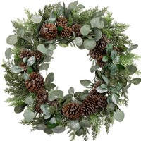 Weihnachtskranz 61 Cm Eukalyptus Tannenzweige Tannenzapfen Dekoration Drinnen