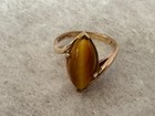 Vintage womens 10K Yellow Gold Tiger's Eye Ring Size 6.5 - 3.1 Grams