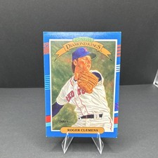 Donruss 1991 Diamond Kings Roger Clemens Red Sox Baseball Card #9 Red Stripes
