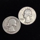 90% Silver - $0.50 FV - 2 Coins -  1955 Washington Quarter  - 17-20