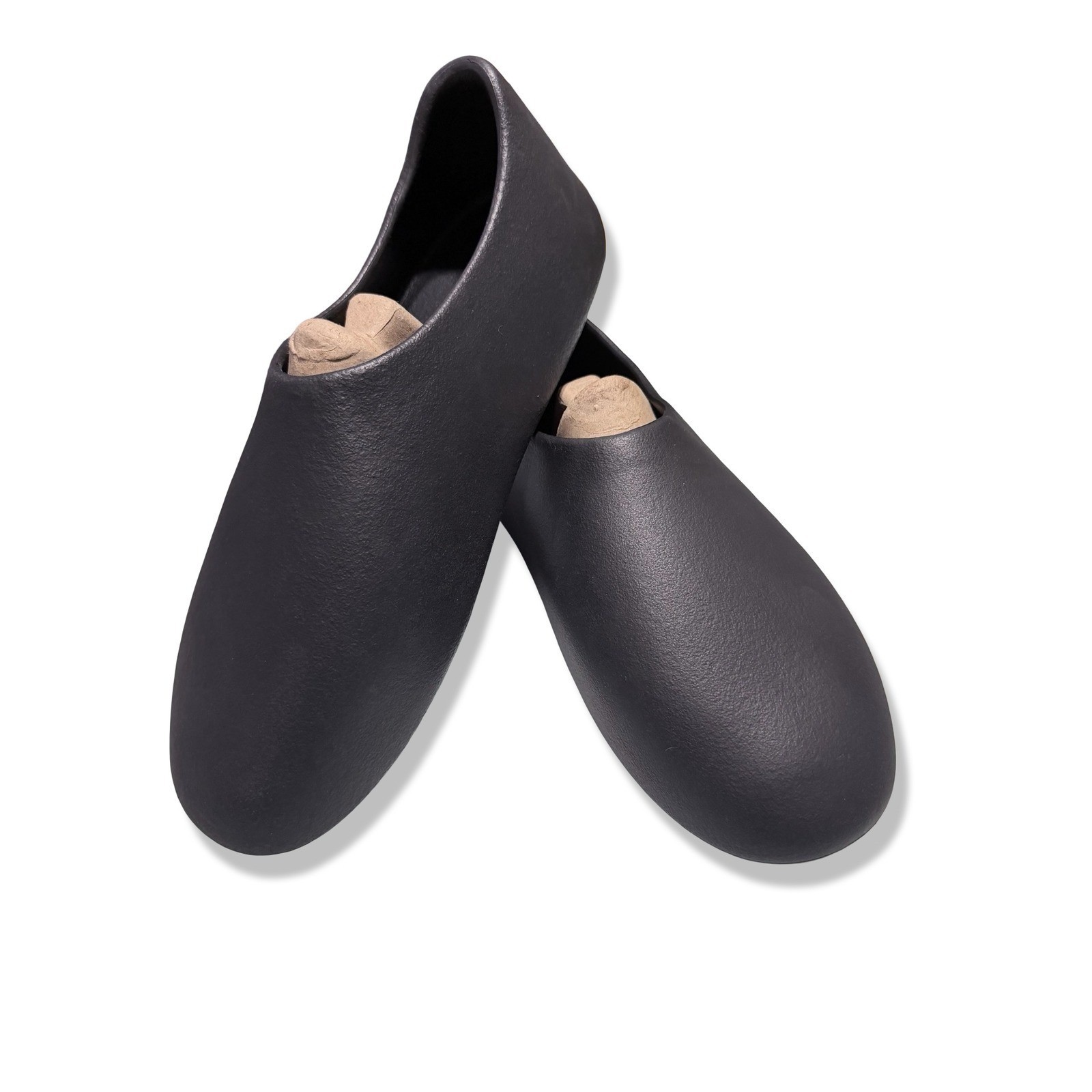 NEW Black Minimalist Foam Slip On Loafers Sz 14 Futuristic Clog Mules Round Toe