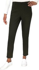 Mario Serrani Women's Textured Pull On Pants Black L