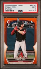 2023 BOWMAN DRAFT ORANGE #BD103 TOMMY TROY 14/25 PSA 9