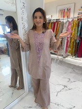 Women's Cotton Flex Kurti Palazzo Set Indian Designer Top Tunic Kurta Cord Set