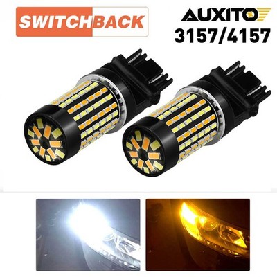 AUXITO 2X 4157/3157 Switchback LED Turn Signal Lights 120-SMD Amber White Bulb A