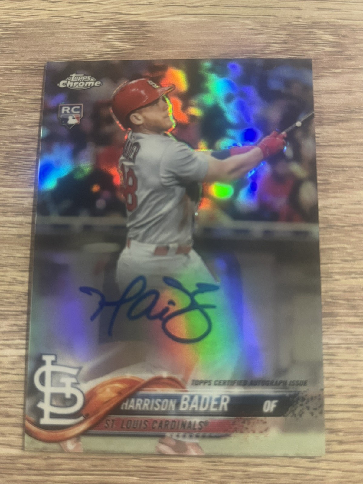 2018 TOPPS CHROME HARRISON BADER AUTO REFRACTOR /499 RA HB