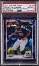 2020 BOWMAN DRAFT CHROME SAPPHIRE EDITION PURPLE FRANCISCO ALVAREZ 7/10 PSA 10