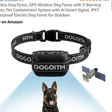 DOGOITM GPS Wireless Dog Fence Collar, 3 Warning Modes, IPX7, Shepherd