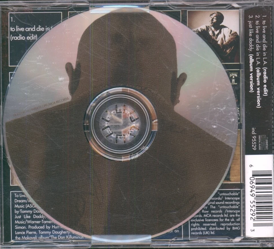 Makaveli To Live & Die In L.a. CD Europe Interscope 1997 single. Has info - Image 2 of 2
