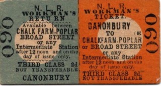 North London Railway Ticket CANONBURY 090