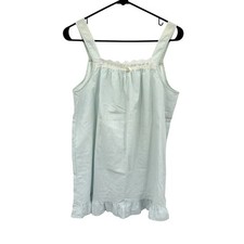 Coquette Babydoll Nightgown Top Lace Trim Blue Striped Cami Y2K Cottage Romantic