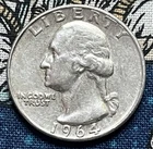 1964-D Washington Quarter 90% Silver Coin Free Shipping E4