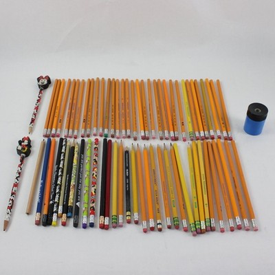 Large Lot Disney Minnie Assorted Pencils + Pencil Sharpener Dixon/Eagle/American