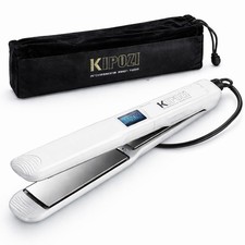 New KIPOZI 1.75  Titanium Hair Straightener Flat Iron Wide Plates Auto Shut-Off