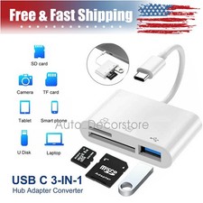 3 in 1 USB C Hub Converter Type-C Adapter SD Card Reader for MacBook Pro Laptop