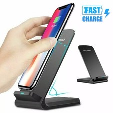 2 Pack Fast Wireless Charger Desk Dock Stand Cradle Apple iPhone Samsung Android