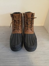 G.H. Bass Duck Boots Mens Size 13 Winter Lace Up Brown Warn Once!