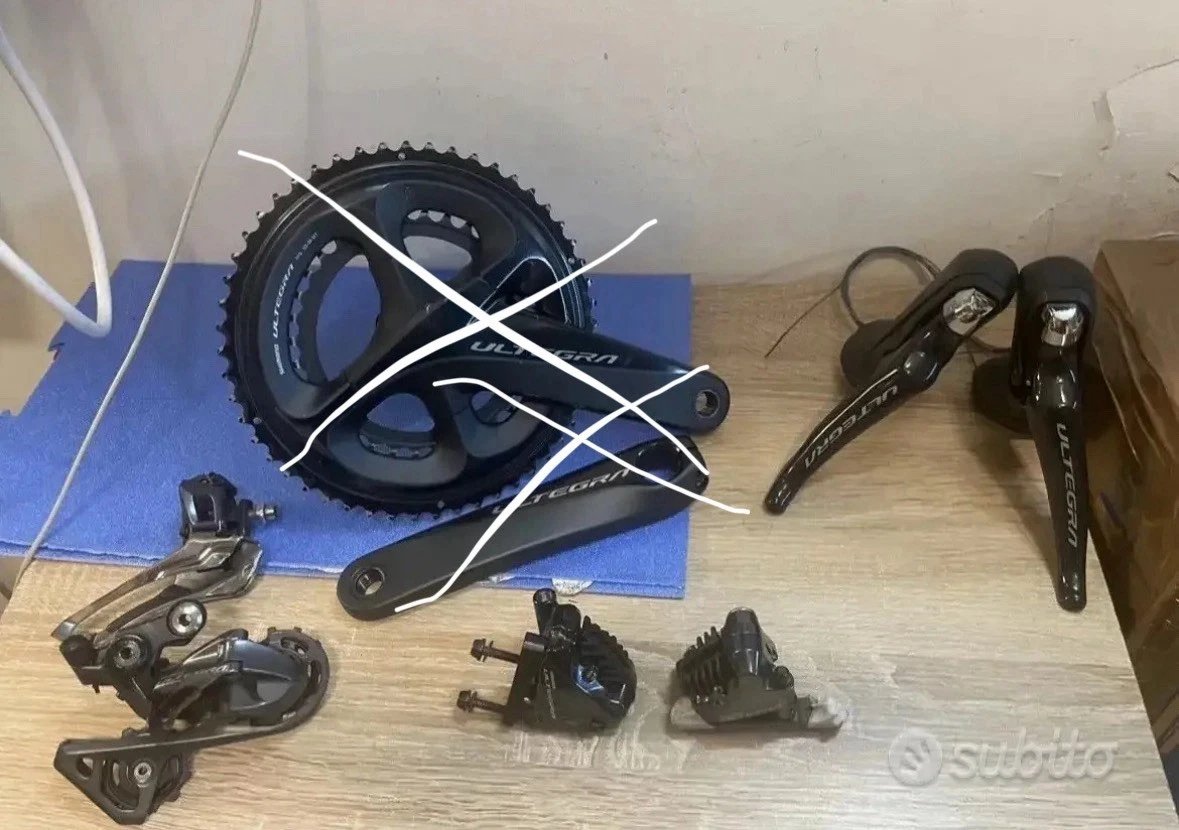 Set guida fili deragliatori bici corsa marcati SHIMANO