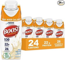 Boost Very High Calorie Vanilla Nutritional Drink – 22G Protein, 24 pack