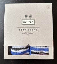 HUNTER DECKCHAIR STRIPE TALL BOOT SOCK  LARGE NEW 